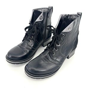 Dromedaris Karissa Burel Scrunched Leather & Suede Boot Size 41 Black